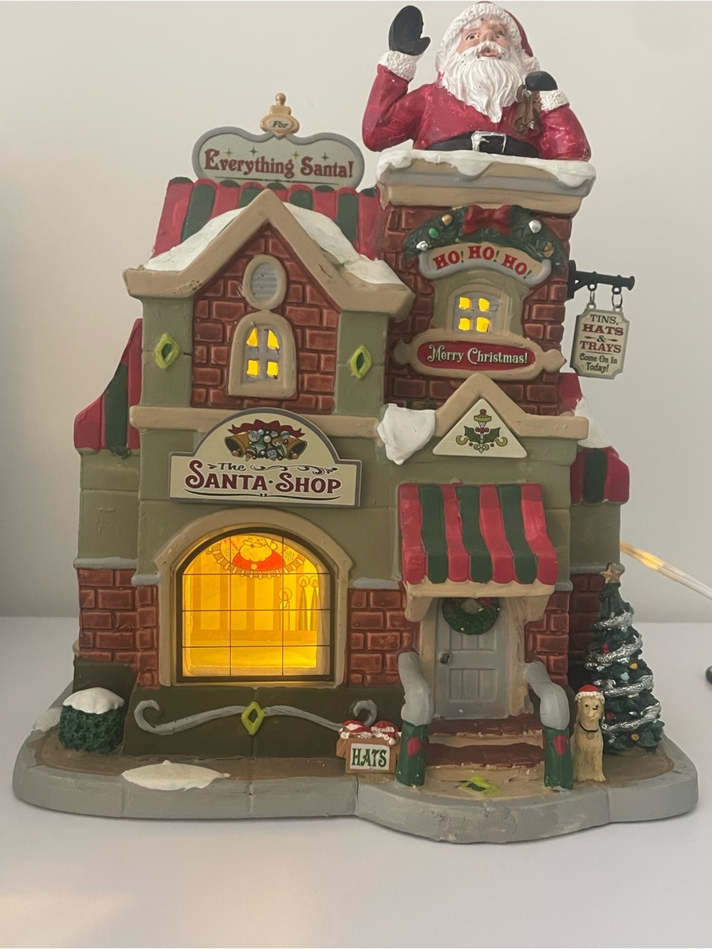 Lemax Everything Santa! The Santa-Shop Lighted Holiday Village - Red/Green/Gold